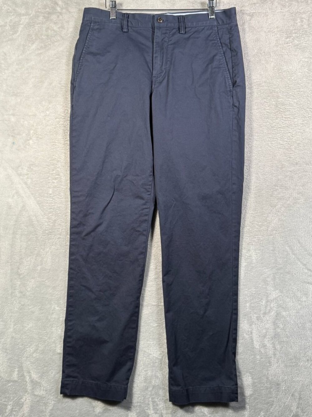 Polo Ralph Lauren Pants Mens 33x32 Navy Blue Bedford Stretch Flat Front Chinos